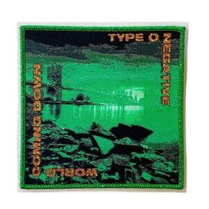 Type O Negative Woven Band Patch Green Glitter Square Gothic Metal Music Sew On